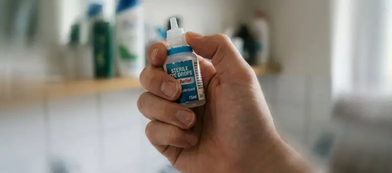 Illustration showing eye pressure and inflammation affecting vision