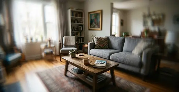 Elderly woman experiencing blurry vision